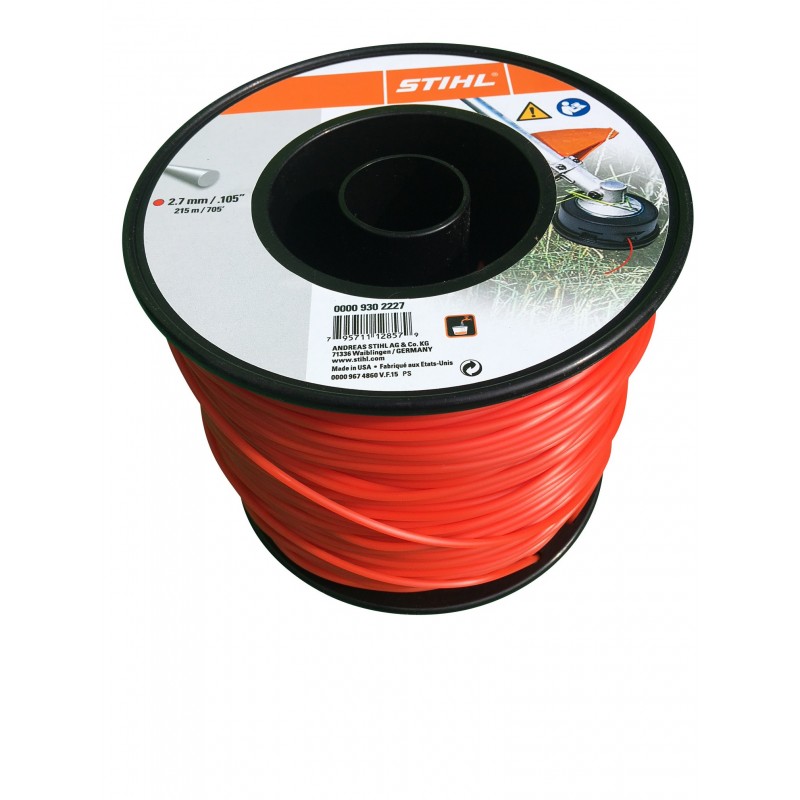 STIHL Fil débroussailleuse nylon rond 2.7mm/215m rouge 9302227 00009302227