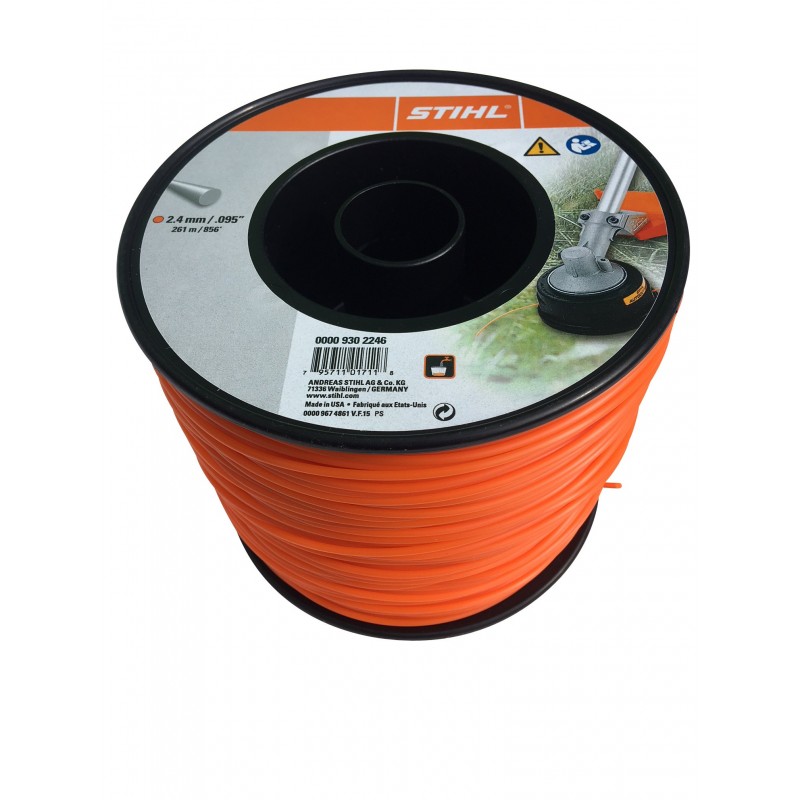 STIHL Fil débroussailleuse nylon rond 2.4mm/261m orange 9302246 00009302246 STIHL Fil débroussailleuse nylon rond 2.4mm/261m orange 9302246 00009302246