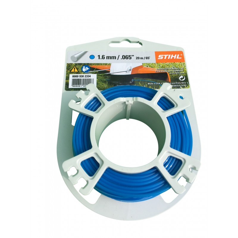 STIHL Fil débroussailleuse nylon rond 1.6mm/20m bleu 9302334 00009302334