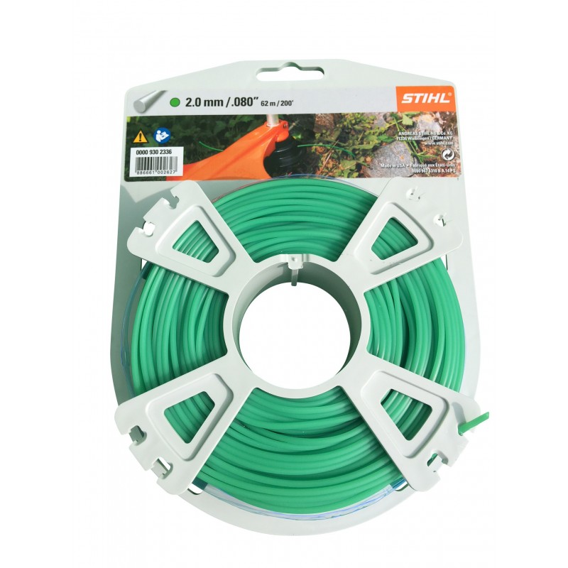 STIHL Fil débroussailleuse nylon rond 2mm/62m vert 9302336 00009302336