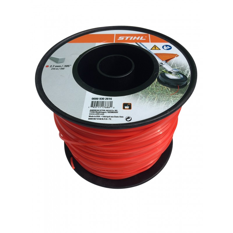 STIHL Fil débroussailleuse nylon carré 2,7mm/215m rouge 9302616 00009302616