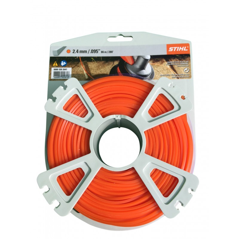 STIHL Fil débroussailleuse nylon carré 2,4mm/86m orange 9302641 00009302641