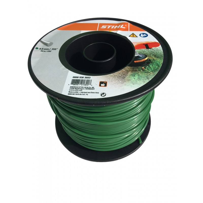 STIHL Fil débroussailleuse nylon rond 4mm/90m vert foncé 9303603 00009303603