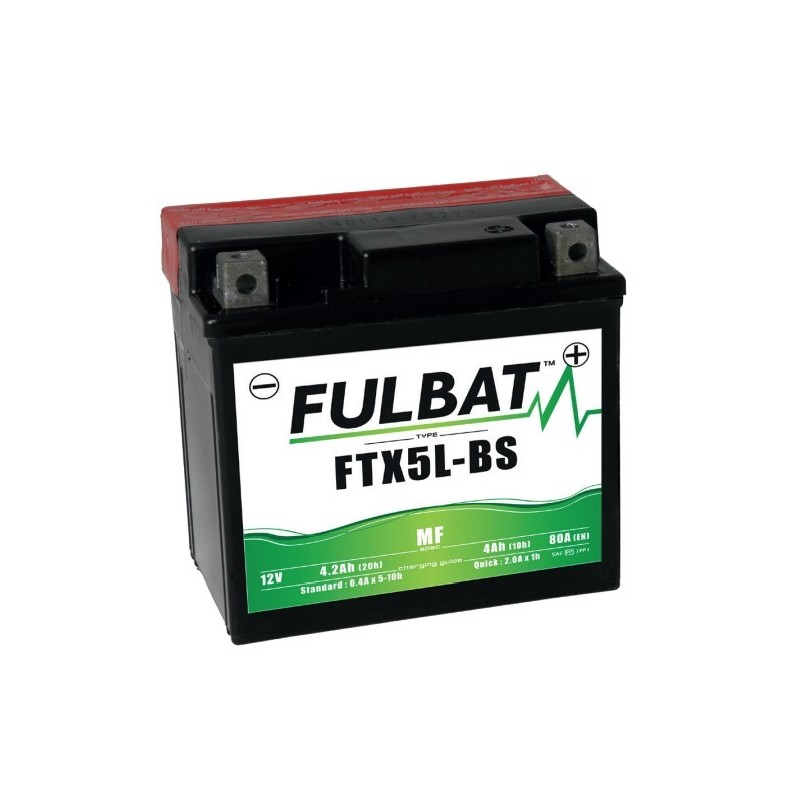 FULBAT BATTERIE FTX5L-BS ACIDE SEPARE (FOURNI) 12V 4.2 Ah 113-70-105 - / + FTX5LBS