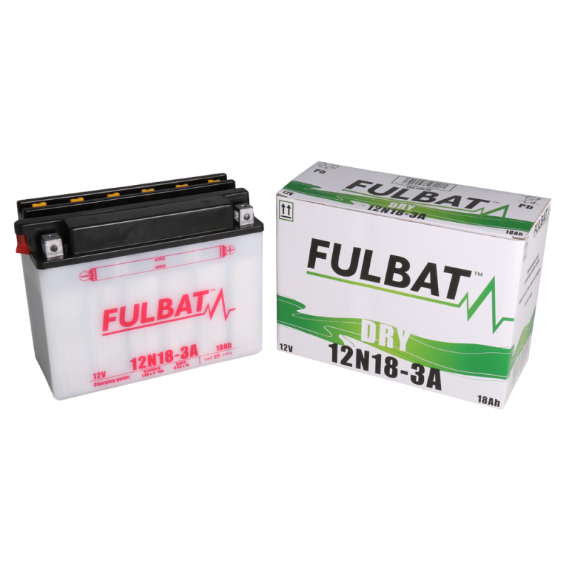 FULBAT BATTERIE 12N18-3A ACIDE SEPARE (FOURNI) 12V 18.9 Ah 205-90-162 - / + 12N183A