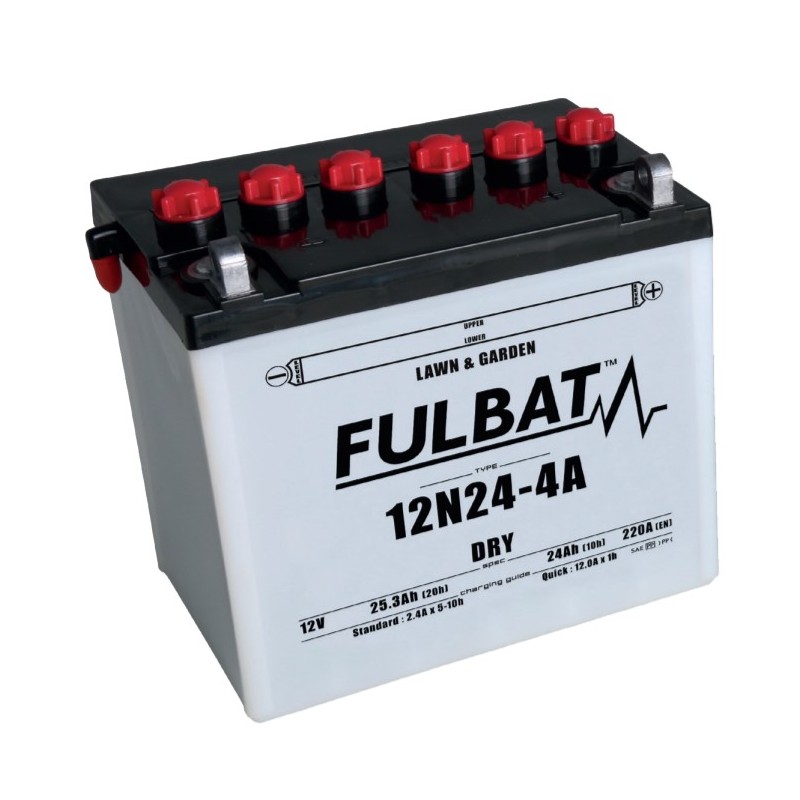 FULBAT BATTERIE 12N24-4A ACIDE SEPARE (FOURNI) 12V 25.3 Ah 184-124-175 + / - 12N244A