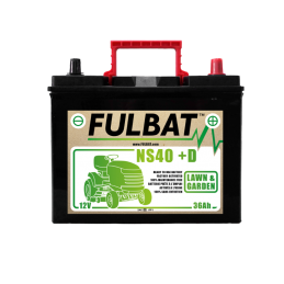 FULBAT BATTERIE NS40 (+D) Ca/Ca 12V 36 Ah 195-126-221 - / + NS40D ISEKI BORNES JAPONAISES AVEC ADAPTEURS FOURNIS