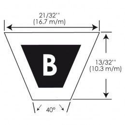 Courroie trapézoidale MITSUBOSHI modèle B54