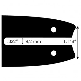 Guide chaîne de tronçonneuse Carlton de 30 cm, 3/8 Lo-Pro, .050, 1.3. Ref 12-10-N145-RK.