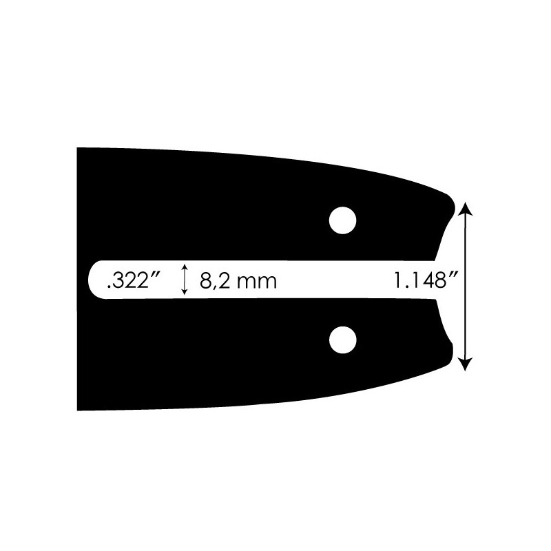 Guide chaîne de tronçonneuse Carlton de 45 cm, 3/8 Lo-Pro, .050, 1.3. Ref 18-10-N162-RK.