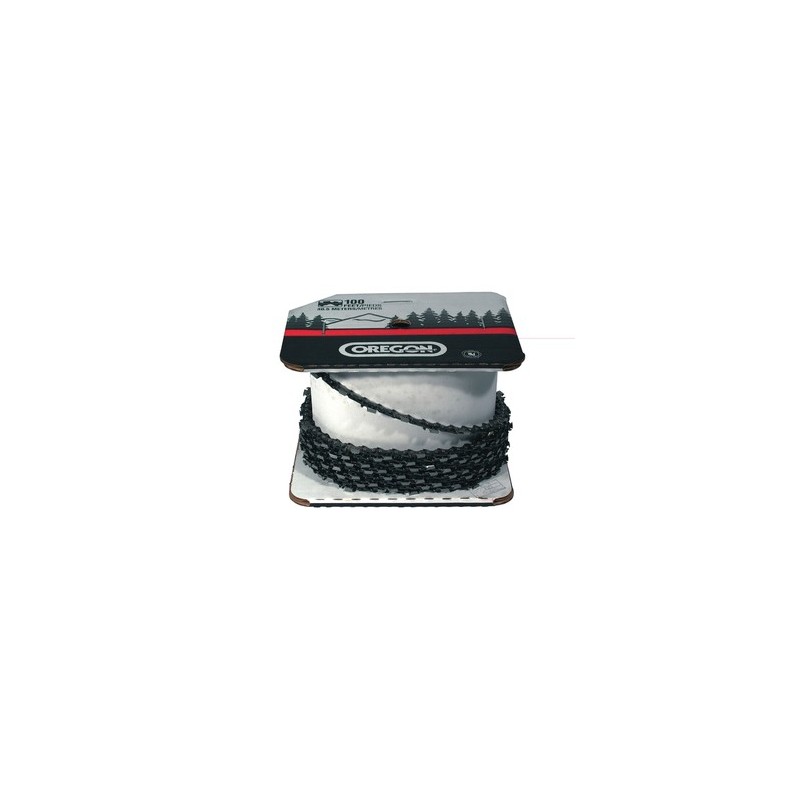 Chaîne de tronçonneuse Oregon 91VXL, 100 pieds, 3/8" Low Profile, jauge de 1.3mm (050) Chaîne de tronçonneuse Oregon 91VXL, 100 pieds, 3/8" Low Profile, jauge de 1.3mm (050)