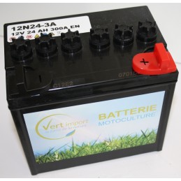 Batterie tracteur tondeuse 12N24-3A, 12 V, 24 Ah sans acide