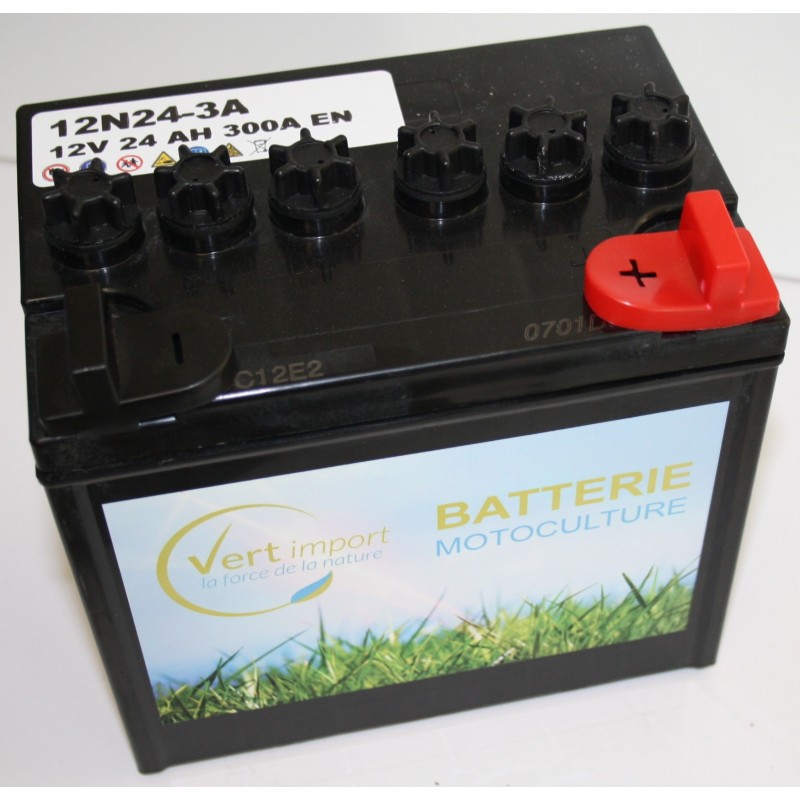 Batterie tracteur tondeuse sans acide 12N24-3A, 12 V, 24 Ah Batterie tracteur tondeuse sans acide 12N24-3A, 12 V, 24 Ah