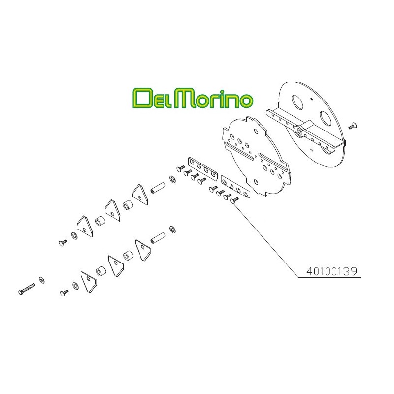 Vis à tête fraisée fixation couteau broyeur de végétaux Delmorino Scutum, Pugio, 40100139