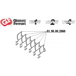 Kit pales de turbines, 01.90.00.2060, 0190002060, Gianni Ferrari, TURBO 1, TURBO 2, TURBO 4