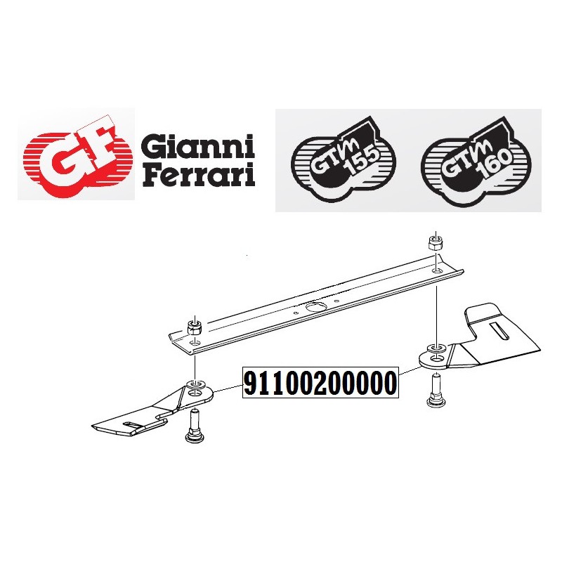 Kit embout de lame tondeuse Gianni Ferrari, GTM155, GTM160, 91100200000