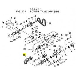 Courroie crantée PTO tracteur tondeuse Shibaura 080529126, SB23, CM214