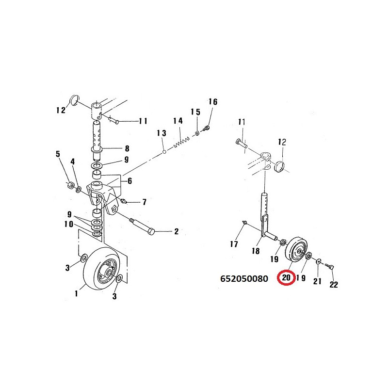 Roue de plateau de coupe Shibaura 652050080, SCM48, SCM48S, SCM60S