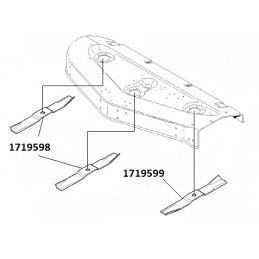 Lame tracteur tondeuse Simplicity, Murray, Snapper 1719598ASM, 1719598BZ, 1719598BZYP