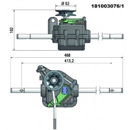 Transmission 181003076/1, 81003076/1, 1810030761, 810030761, GGP, CASTELGARDEN, STIGA, R434TR, R484TR, R534TR